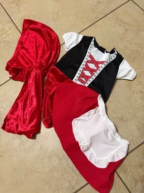 Little Red Riding Hood Kids Costume - Red & Black Hooded Dress Set